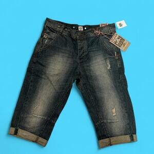 Third army rolled Taper denim shorts